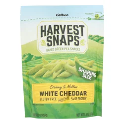 Harvest Snaps Baked White Cheddar Green Pea Snacks Sharing Size 8.5 oz