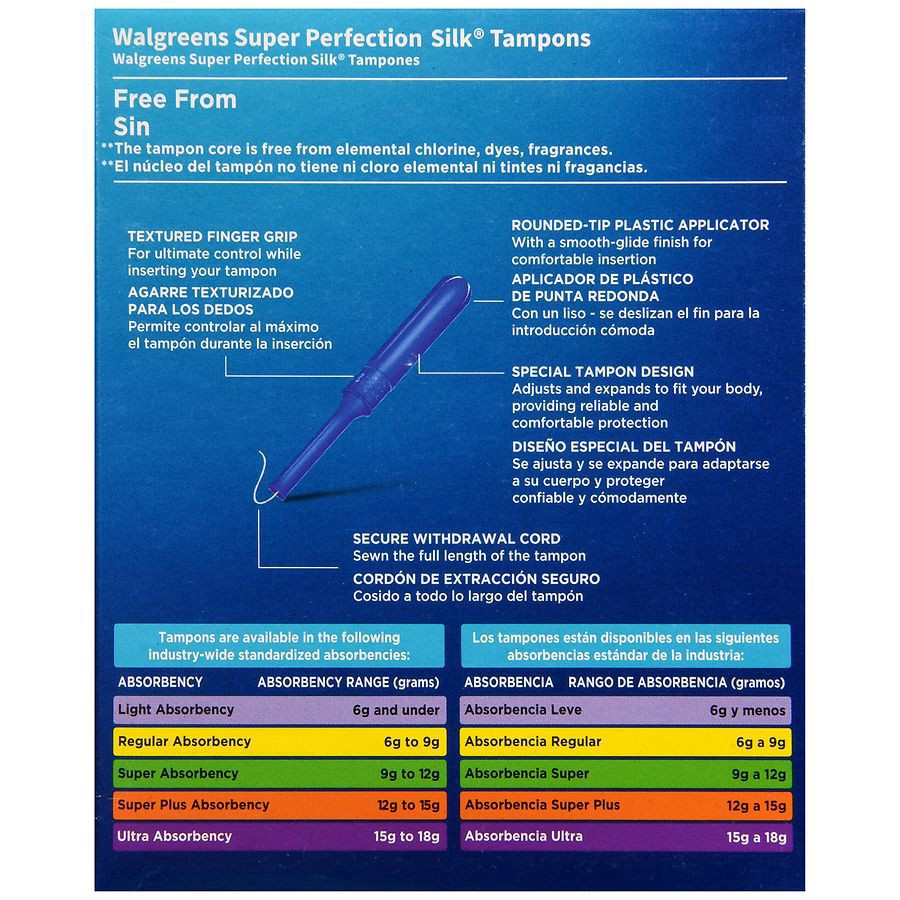 slide 2 of 5, Walgreens Perfection Silk Tampons Unscented, 18 ct