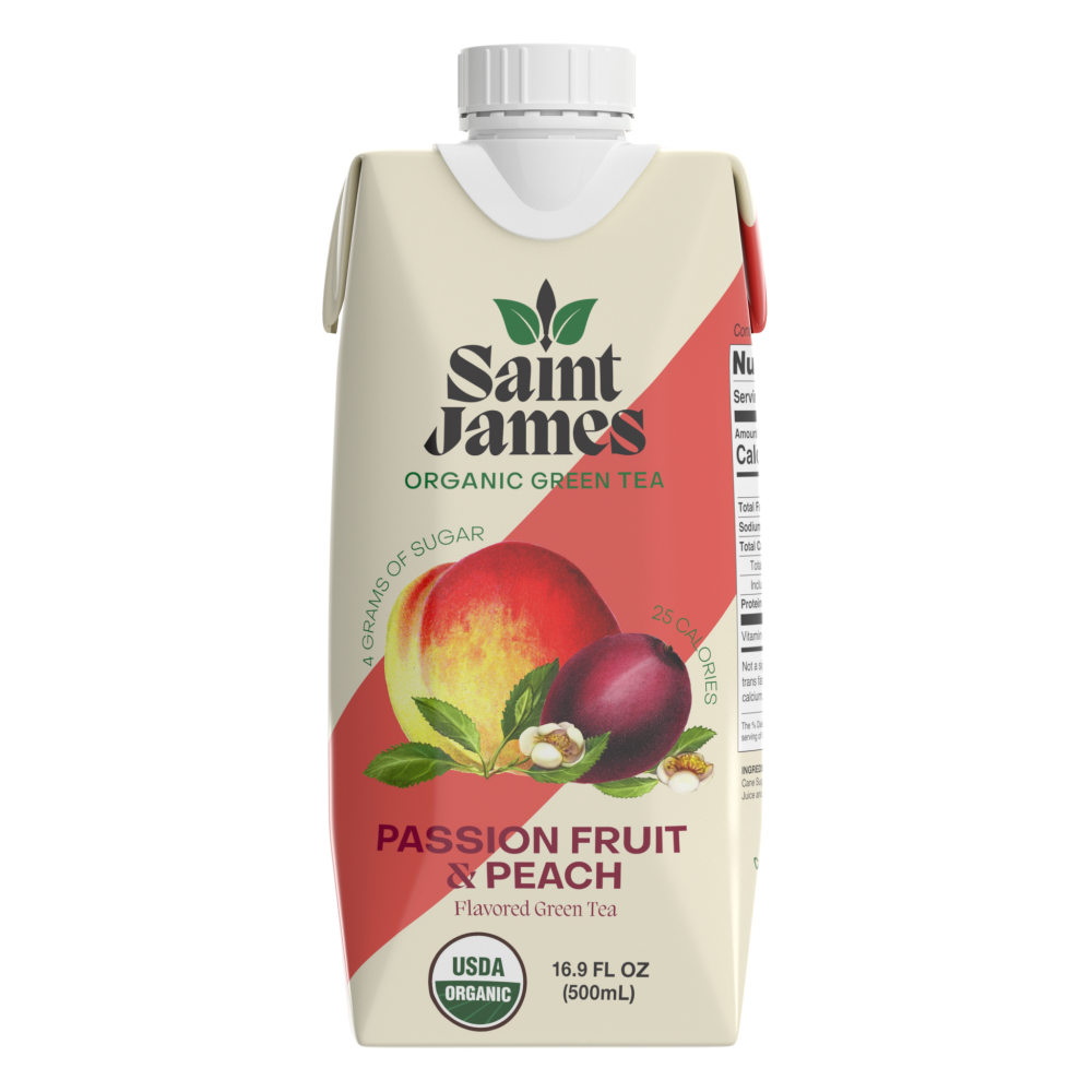 slide 2 of 4, Saint James Organic Passion Fruit & Peach Green Tea - 16.9 fl oz, 16.9 fl oz