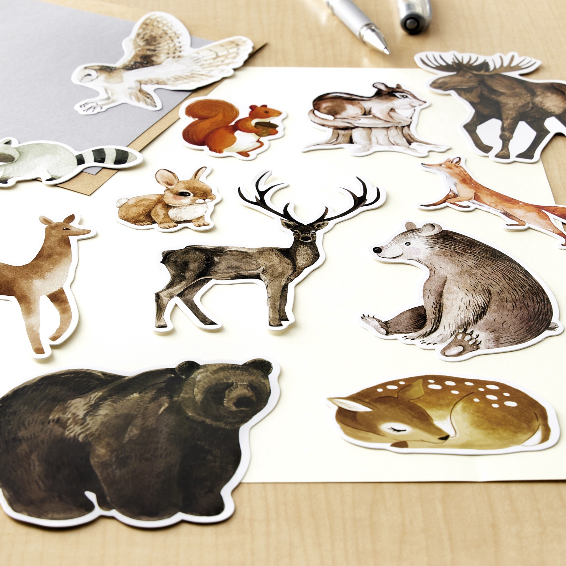 slide 3 of 5, Woodland Animals Die Cut Stickers By Recollections, 4 in x 5.98 in