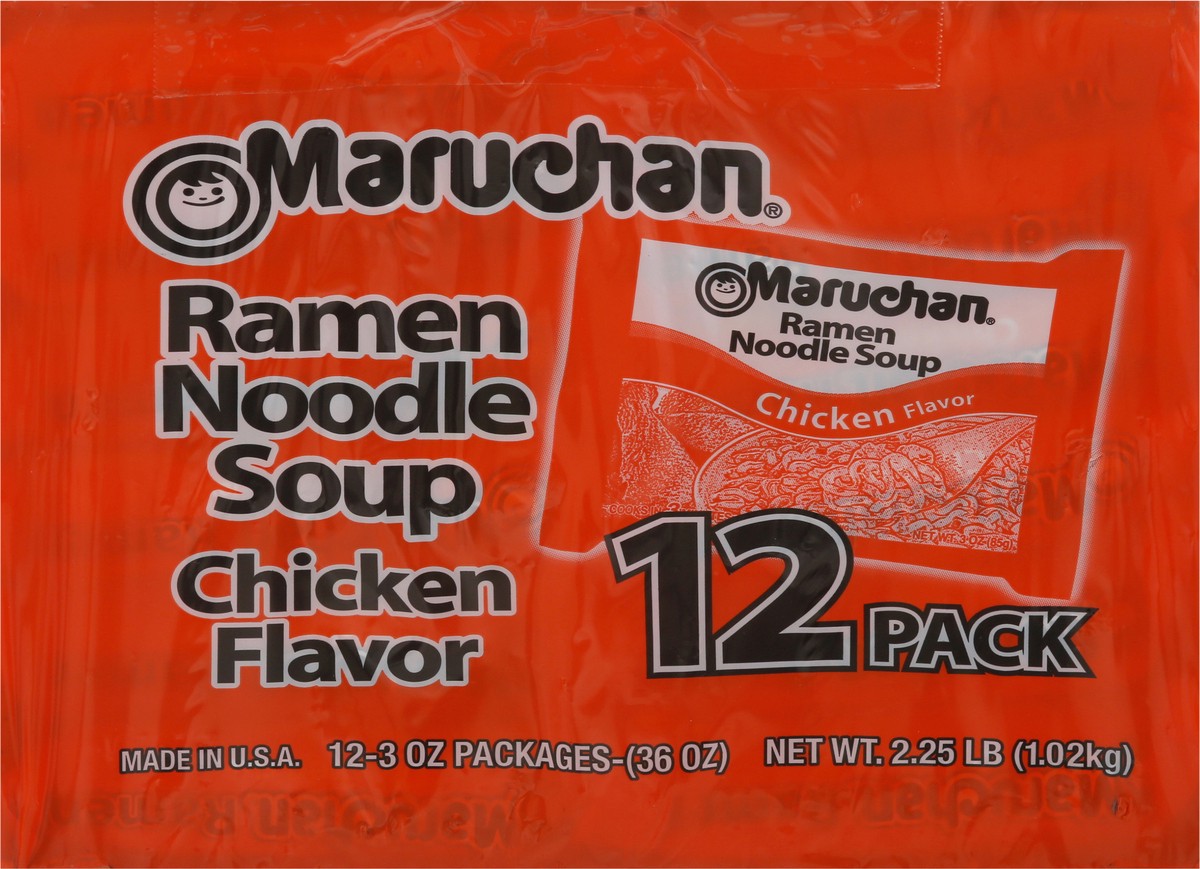 slide 7 of 9, Maruchan Chicken Flavor Ramen Noodle Soup 12 - 3 oz Packages, 12 ct