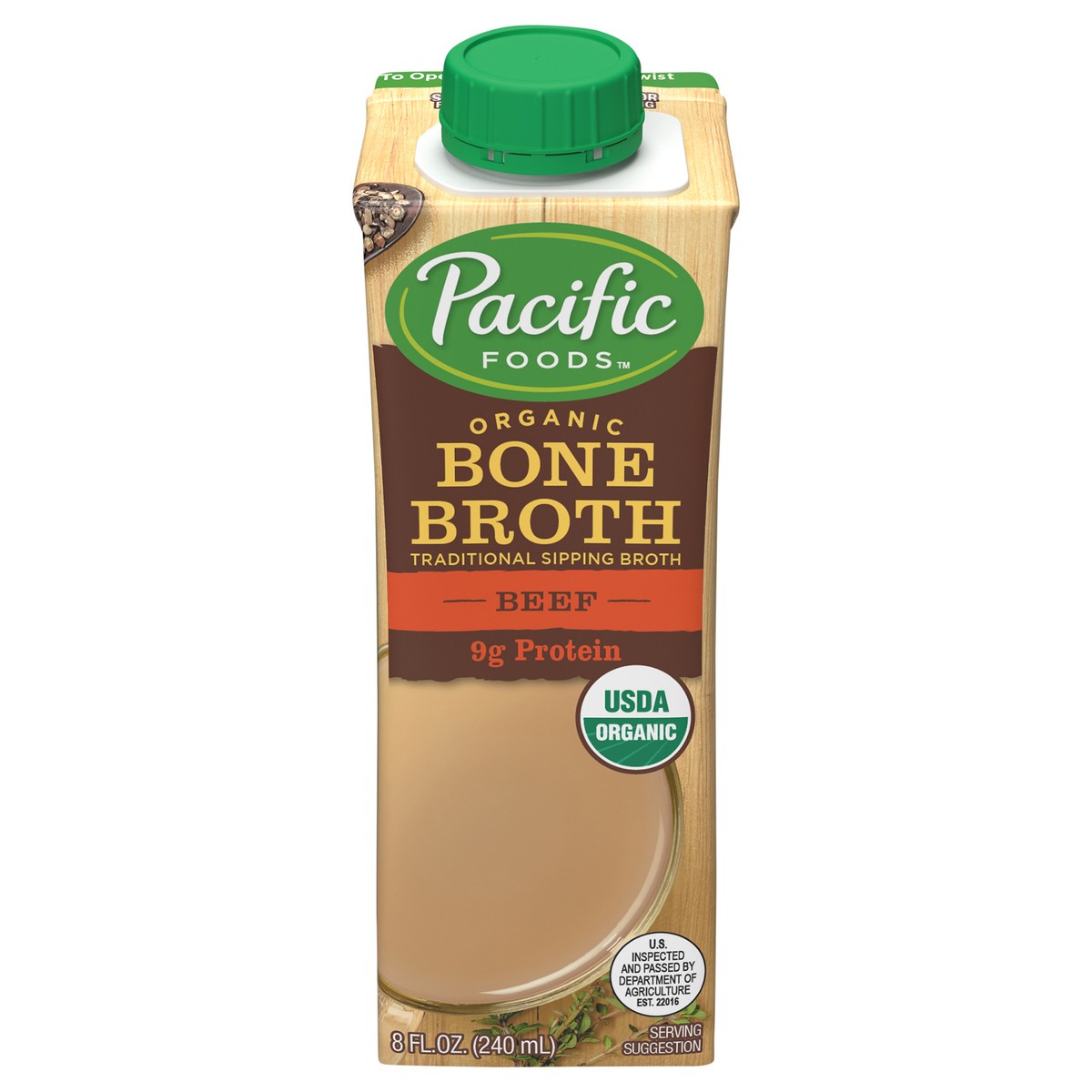 slide 1 of 1, Pacific Foods Organic Beef Bone Broth, 8 oz