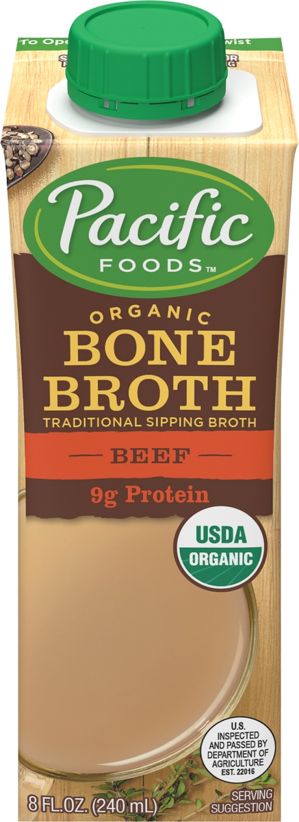 slide 9 of 11, Pacific Foods Organic Beef Bone Broth, 8 oz