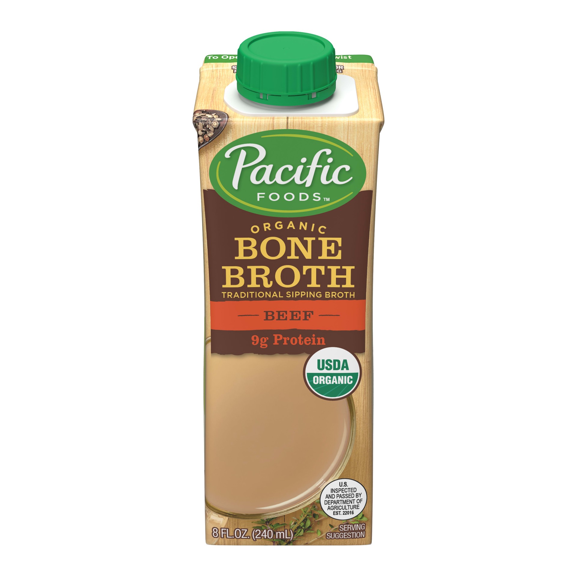 slide 1 of 5, Pacific Foods Organic Beef Bone Broth, 8 oz, 8 oz