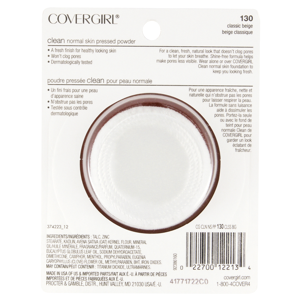 slide 7 of 7, Covergirl COVERGIRL Clean Pressed Powder Classic Beige 130, 11 G 0.39 OZ, 1 ct
