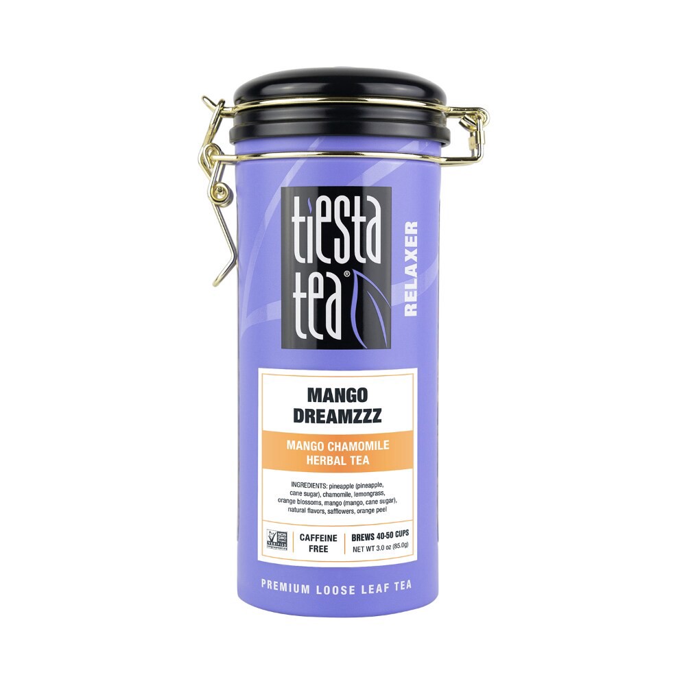 slide 1 of 1, Tiesta Tea Relaxer Mango Dreamzzz Caffeine Free Loose Leaf Chamomile Herbal Tea, 3 oz