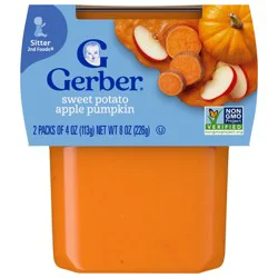 Gerber Stage 2 Baby Food, Sweet Potato Apple Pumpkin, 4 oz Tubs (2 Pack)