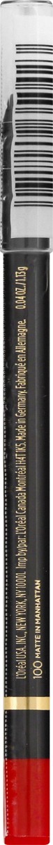 slide 5 of 9, L'Oréal Colour Riche Matte in Manhattan 100 Sharpenable Lip Liner 0.04 oz, 0.04 oz