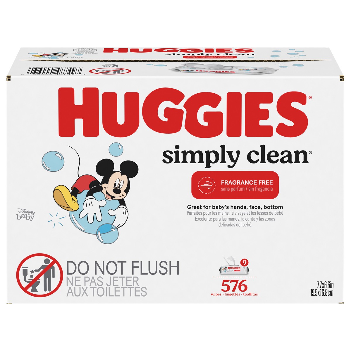 slide 1 of 10, Huggies Simply Clean Unscented Baby Wipes, 9 Flip-Top Packs (576 Wipes Total), 9 ct