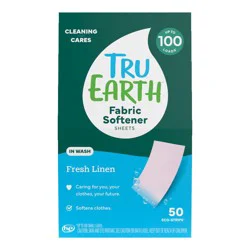 Tru Earth In Wash Fresh Linen Fabric Softener Sheets 50 Each