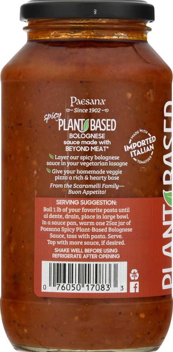 slide 7 of 11, Paesana Spicy Plant-based Bolognese Sauc, 25 oz