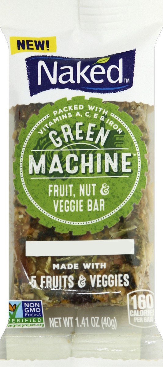 slide 5 of 6, Naked Green Machine Fruit, Nut & Veggie Bar, 1.3 oz