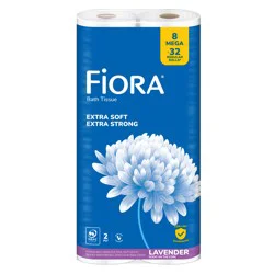 Fiora 2-Ply Extra Soft Extra Strong Lavender Scent Mega Bath Tissue - 8 Rolls