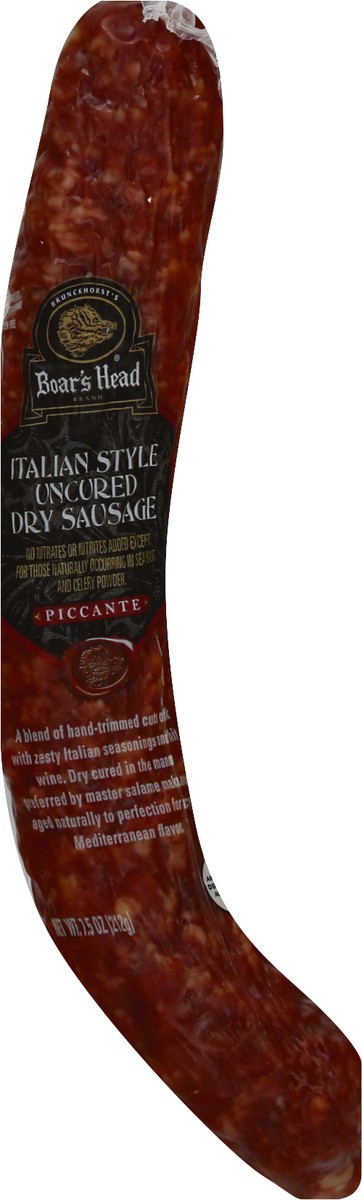 slide 1 of 10, Boar's Head Italian Style Uncured Dry Sausage Piccante, 7.5 oz