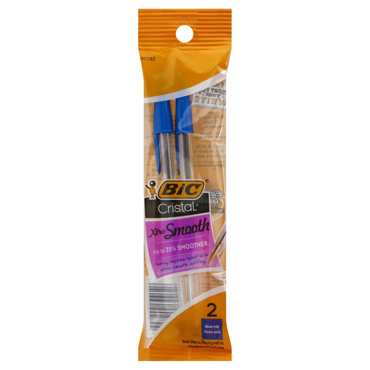 slide 1 of 1, BIC Medium Blue Ball Pens, 2 ct