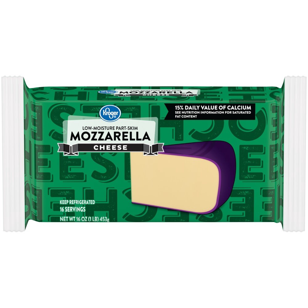 slide 1 of 3, Kroger Mozzarella Cheese Bar, 16 oz