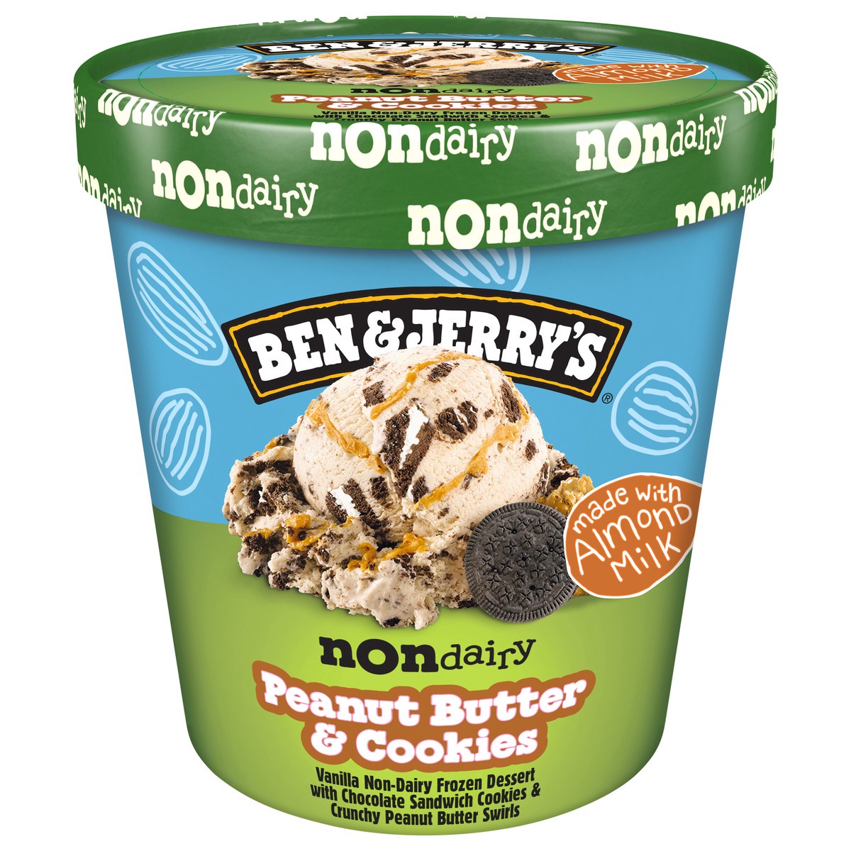 slide 1 of 4, Ben & Jerry's Non-Dairy Peanut Butter & Cookies Frozen Dessert, 16 oz, 16 oz