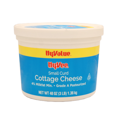 slide 1 of 1, Hy-Vee Cottage Cheese, Small Curd - 48 oz, 48 oz