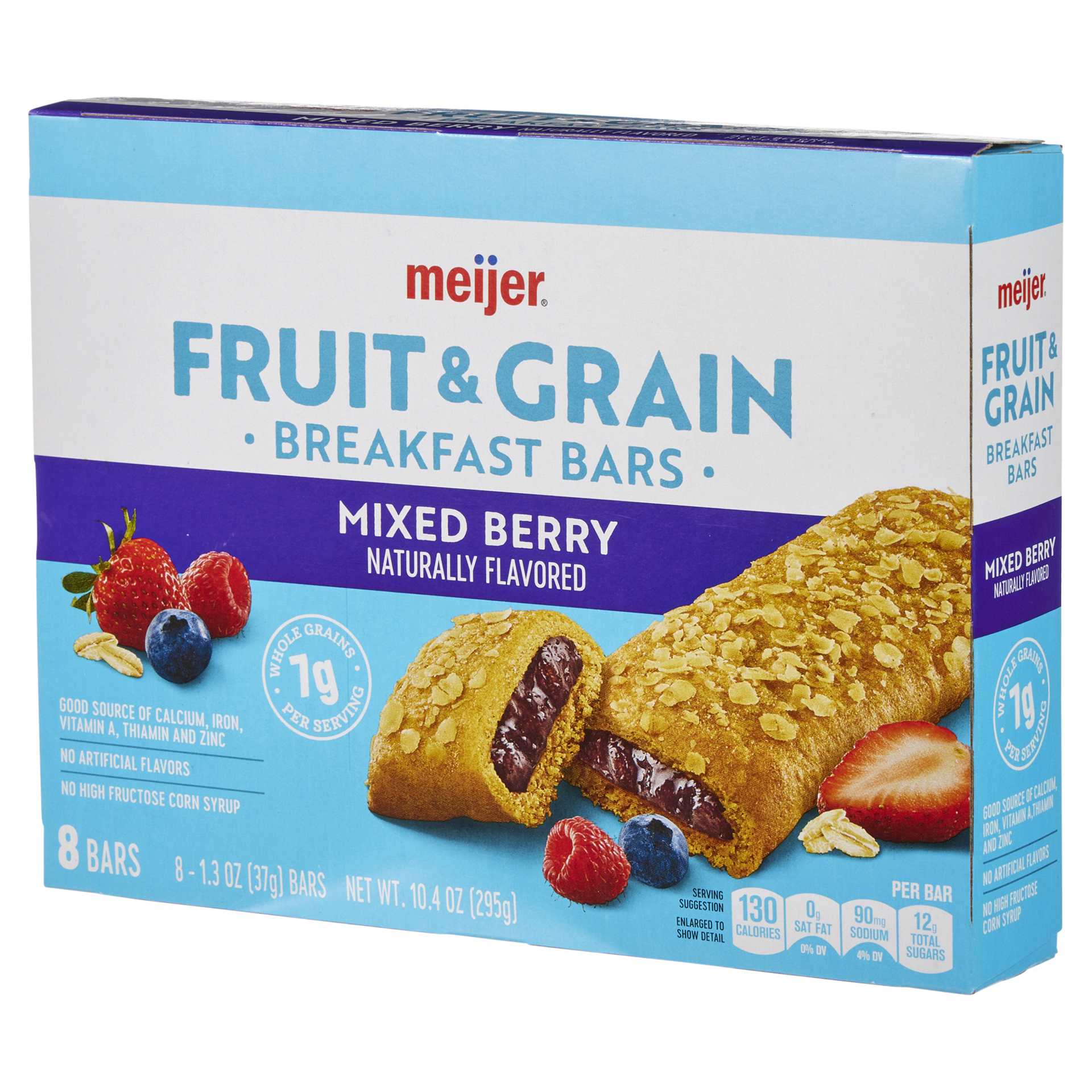 slide 5 of 29, Meijer Fruit & Grain Mixed Berry Breakfast Bar, 8 ct, 1.3 oz