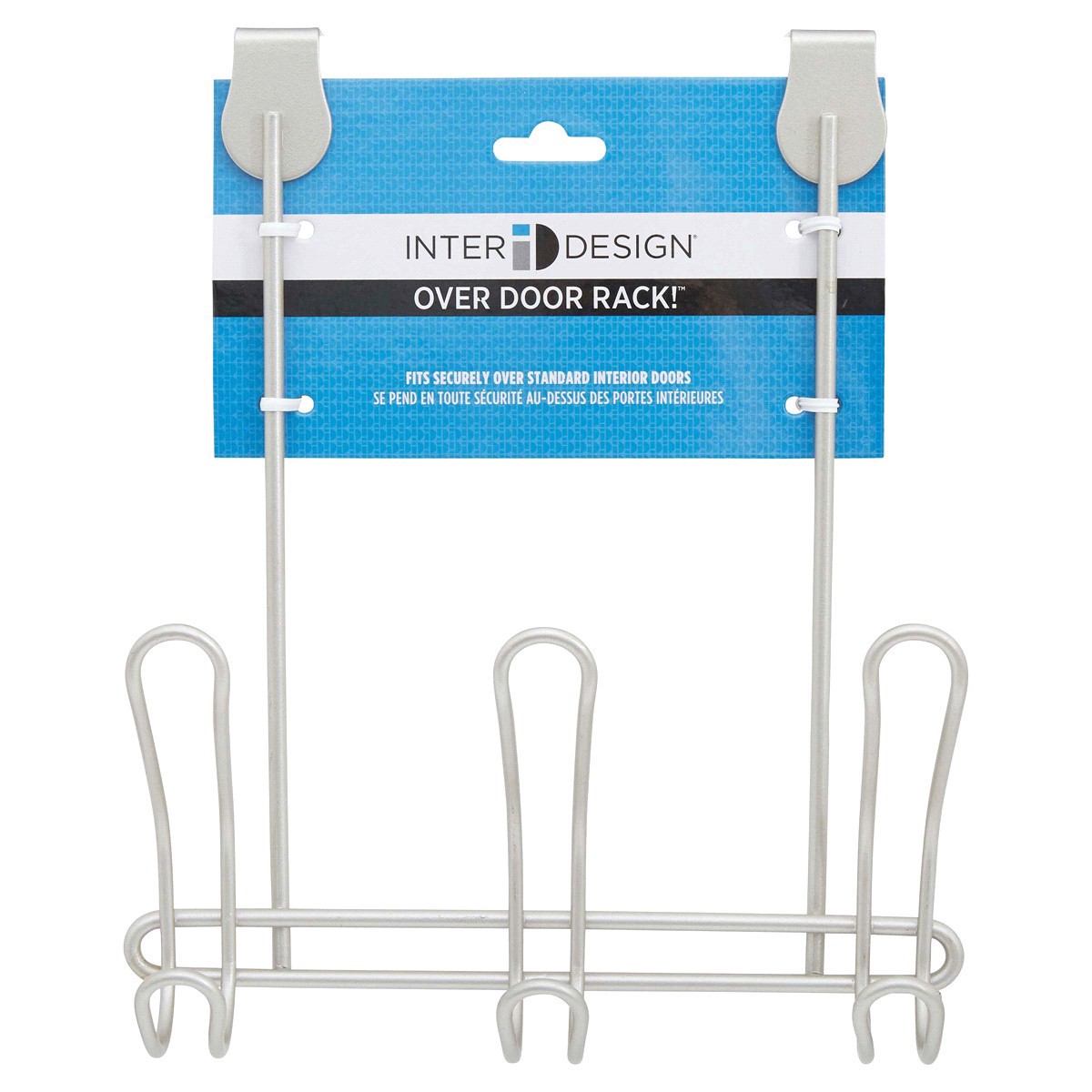 slide 1 of 5, InterDesign Classico Over-the-Door Satin Finish 3-Hook Towel Rack - Silver, 1 ct