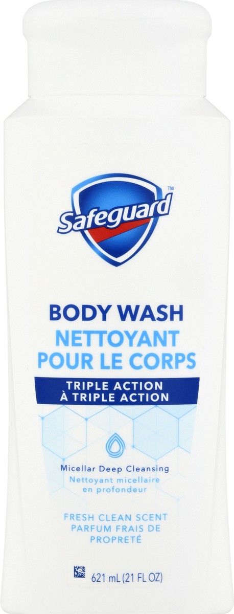slide 9 of 9, Safeguard Triple Action Fresh Clean Scent Body Wash 621 ml, 621 ml