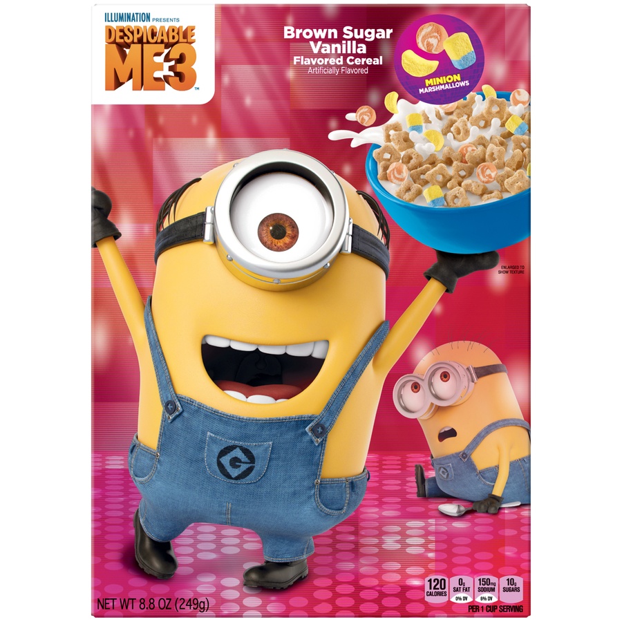 Despicable Me Brown Sugar Vanilla Cereal with Minion Marshmallows 8.8 ...