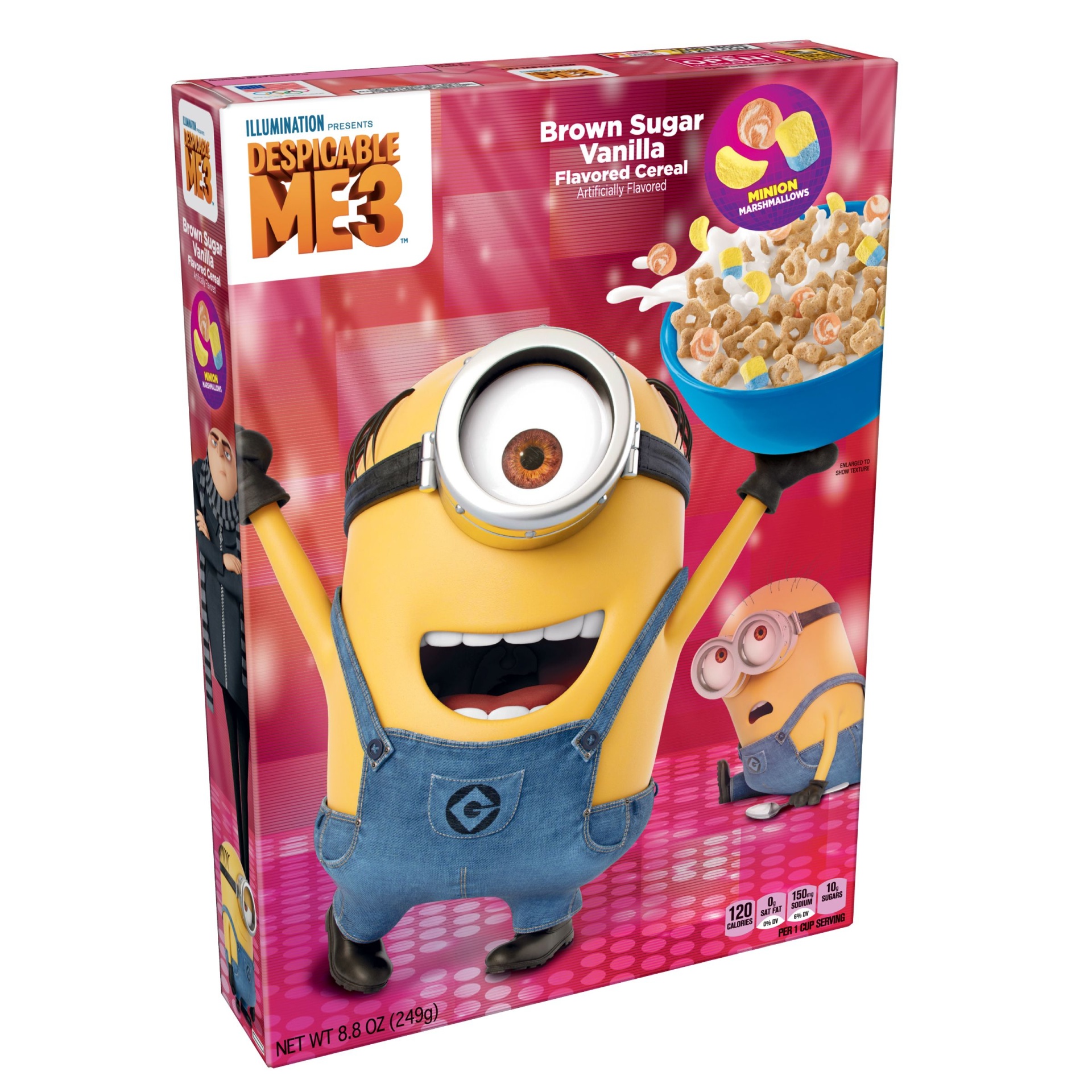 slide 1 of 7, Despicable Me Brown Sugar Vanilla Cereal with Minion Marshmallows, 8.8 oz