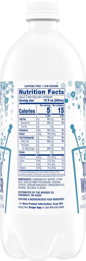 slide 3 of 5, Kroger Diet Tonic Water, 1 liter