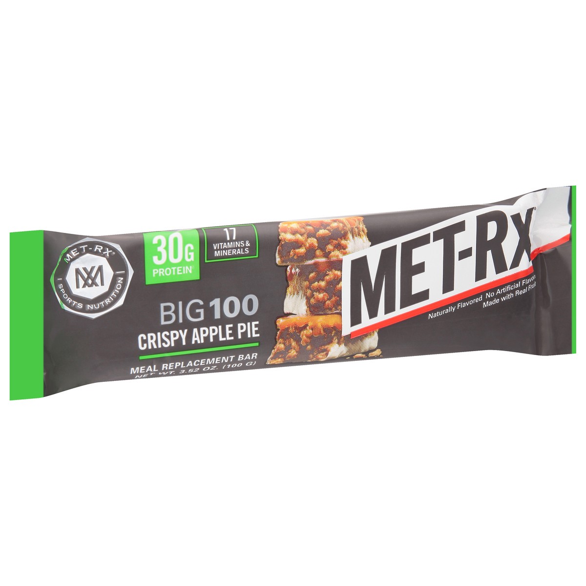 slide 3 of 9, MET-Rx Big 100 Crispy Apple Pie Meal Replacement Bar 3.52 oz, 3.52 oz