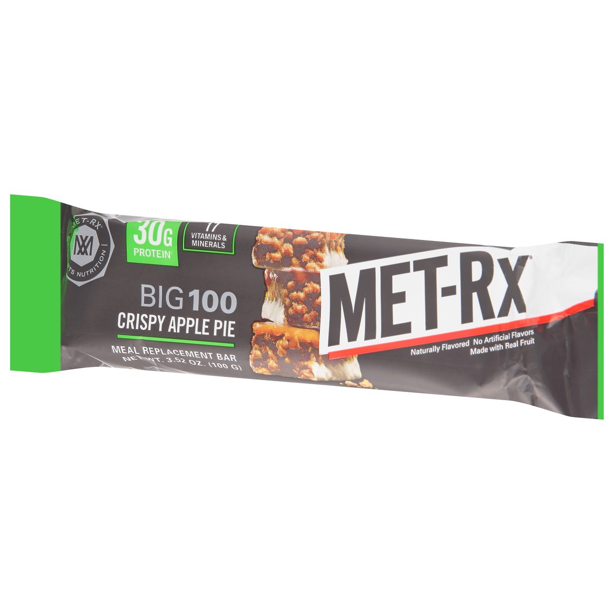 slide 4 of 9, MET-Rx Big 100 Crispy Apple Pie Meal Replacement Bar 3.52 oz, 3.52 oz