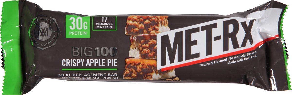 slide 6 of 9, MET-Rx Big 100 Crispy Apple Pie Meal Replacement Bar 3.52 oz, 3.52 oz