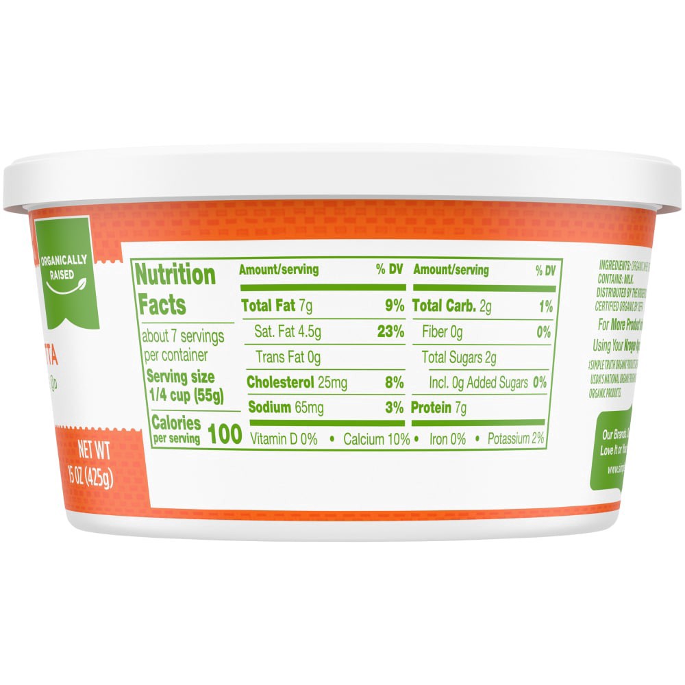 slide 2 of 3, Simple Truth Organic Ricotta Cheese, 15 oz