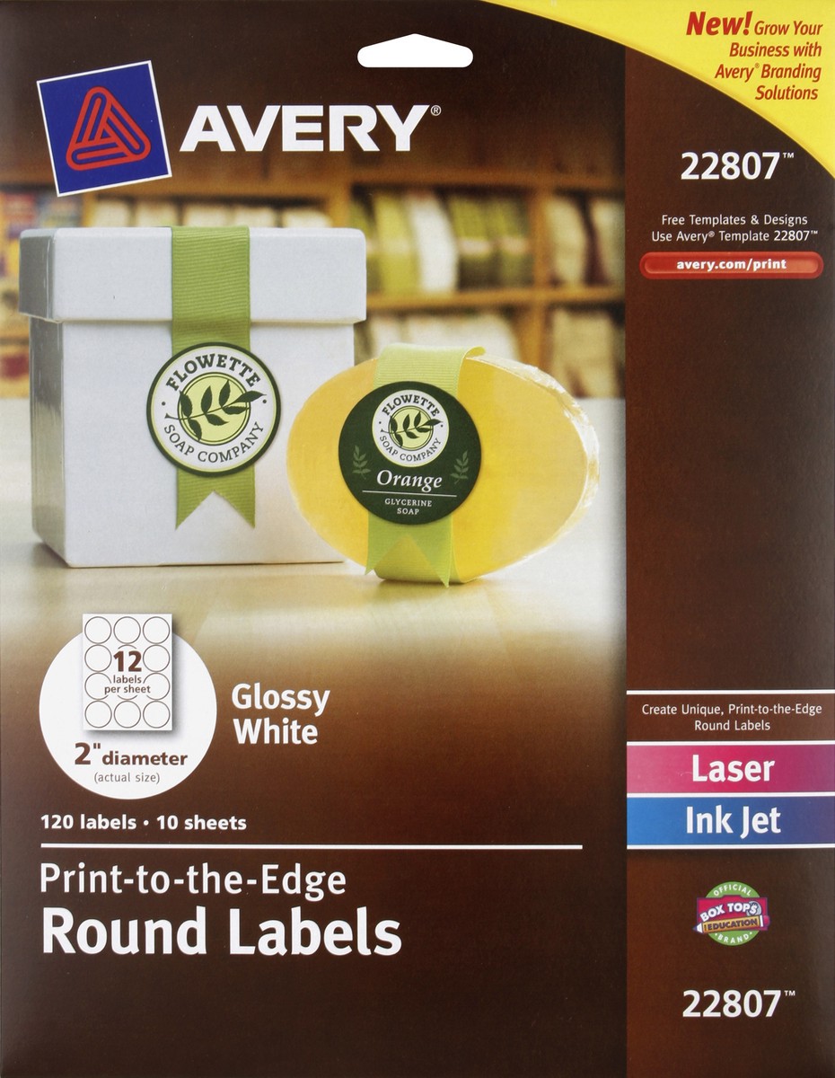 slide 2 of 2, Avery Round Labels 120 ea, 120 ct