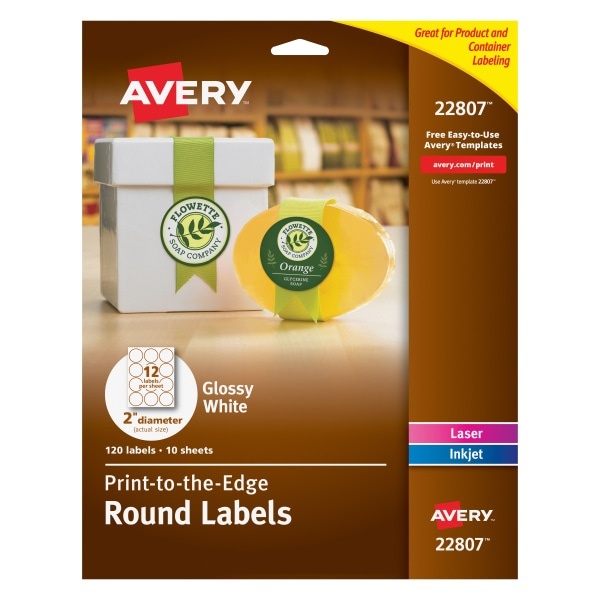 slide 1 of 2, Avery Round Labels 120 ea, 120 ct