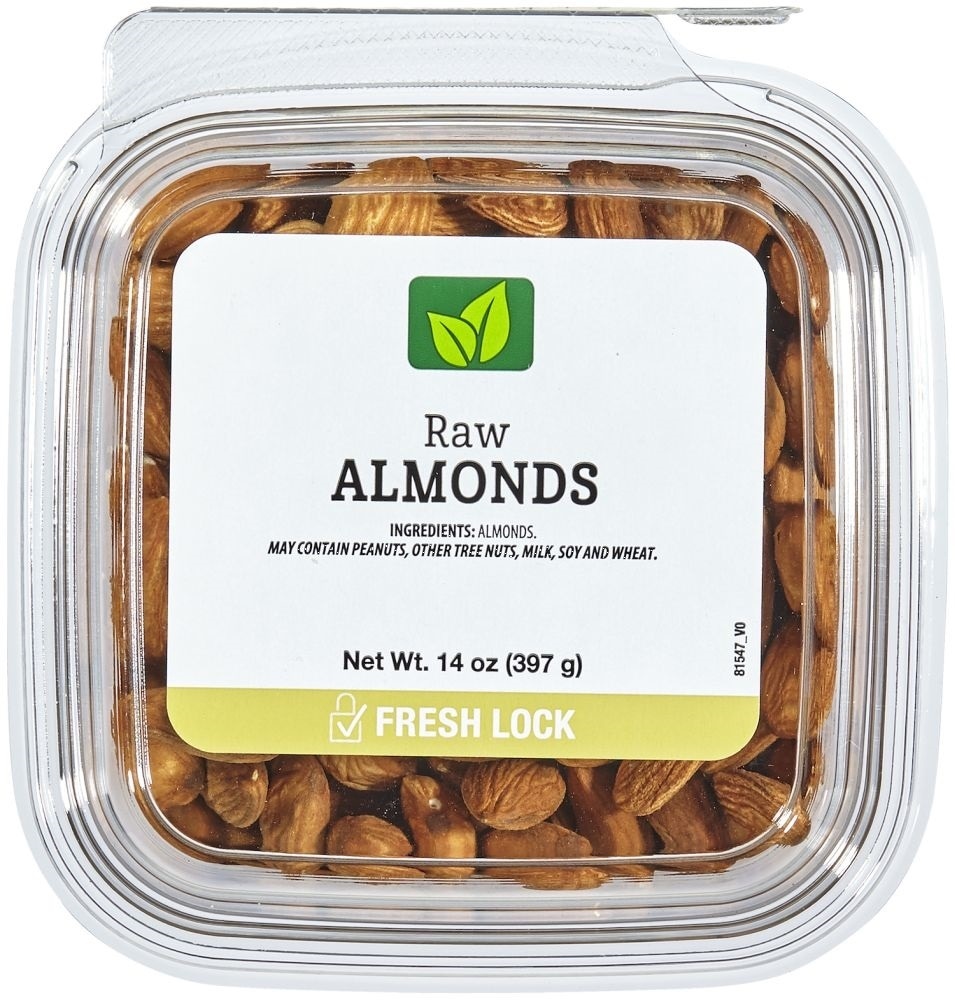 slide 1 of 1, Pre Packaged Bulk Raw Almonds, 14 oz