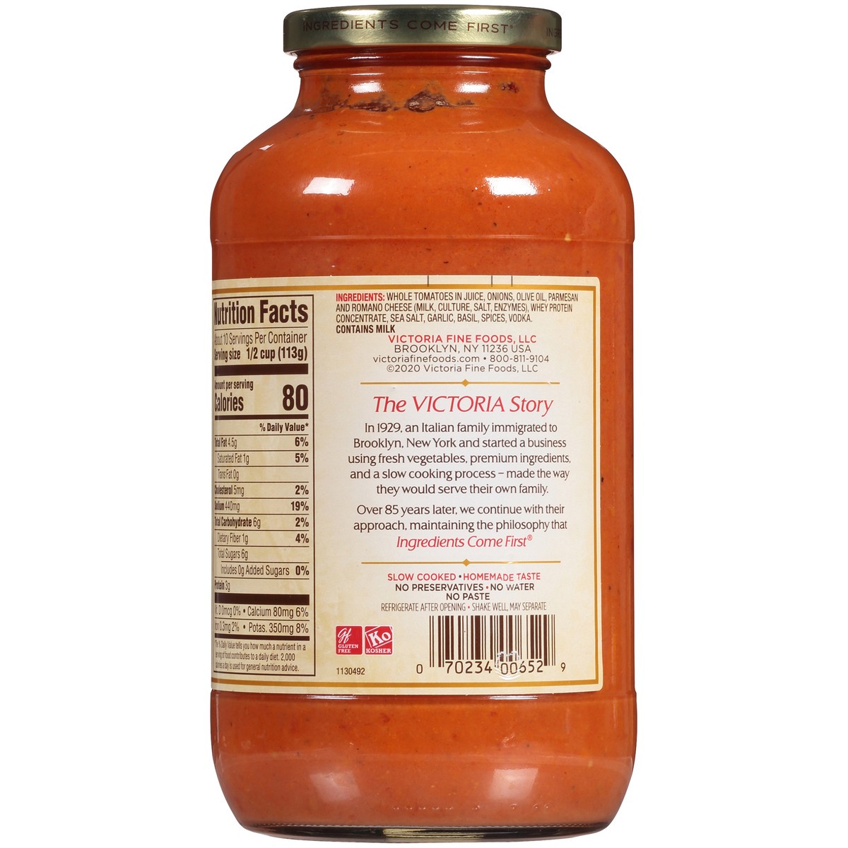 slide 3 of 7, Victoria Vodka Sauce 40 oz. Jar, 40 oz