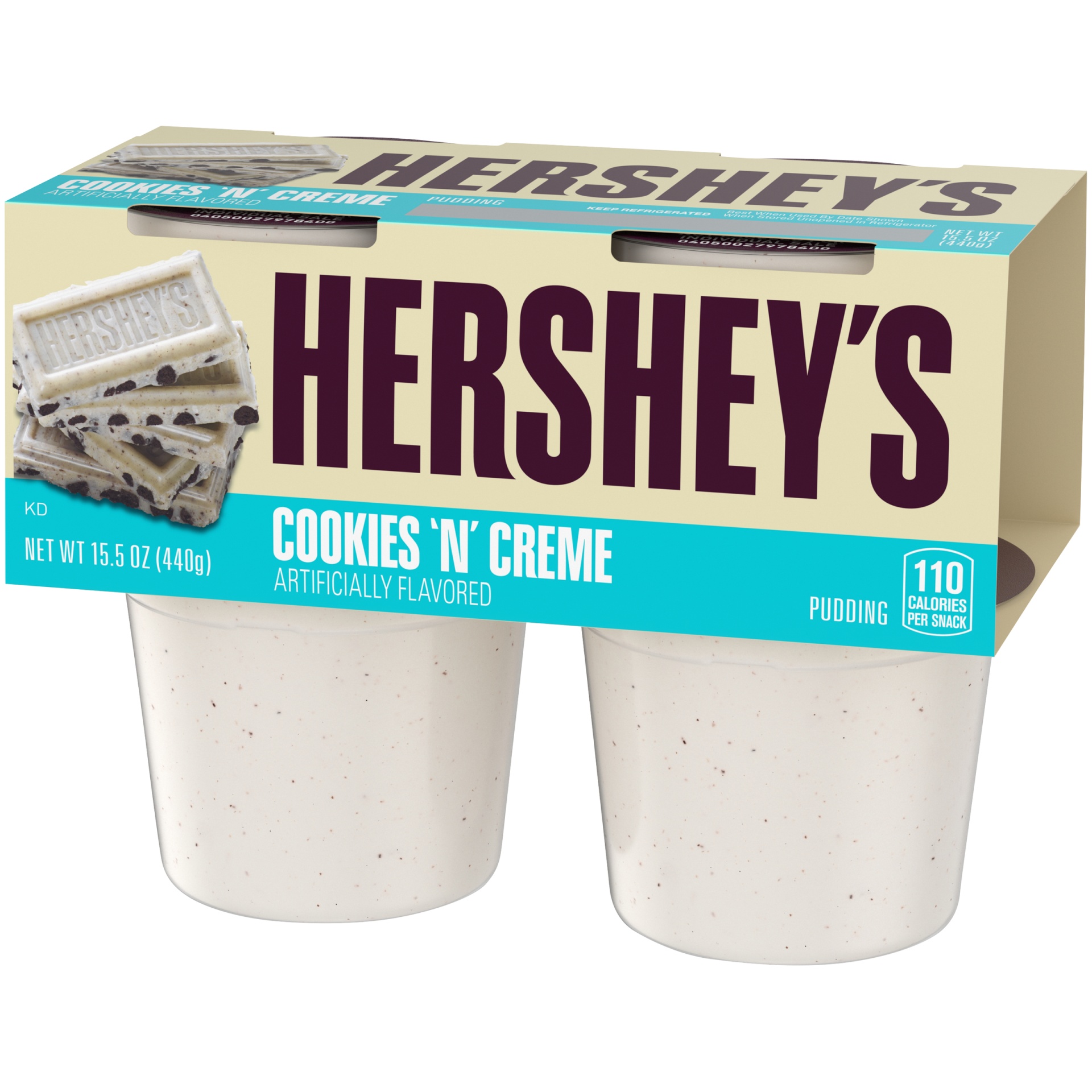 slide 3 of 6, Hershey's Cookies'N' Crème Ready-to-Eat Pudding Cups Snack Cups, 15.5 oz