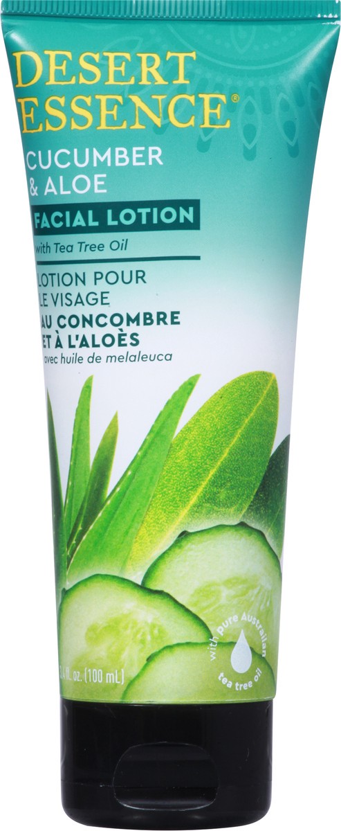 slide 4 of 12, Desert Essence Cucumber & Aloe Facial Lotion 3.4 fl oz, 3.4 fl oz