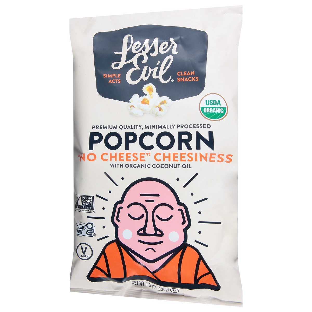 slide 7 of 9, LesserEvil White Cheddar Popcorn 4.6 oz, 4.6 oz