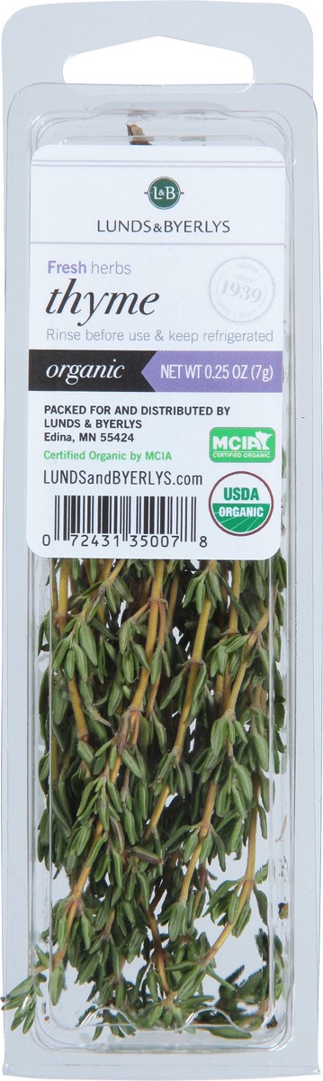 slide 3 of 9, L&B Lunds & Byerlys Fresh Herbs Organic Thyme 0.25 oz, 0.25 oz