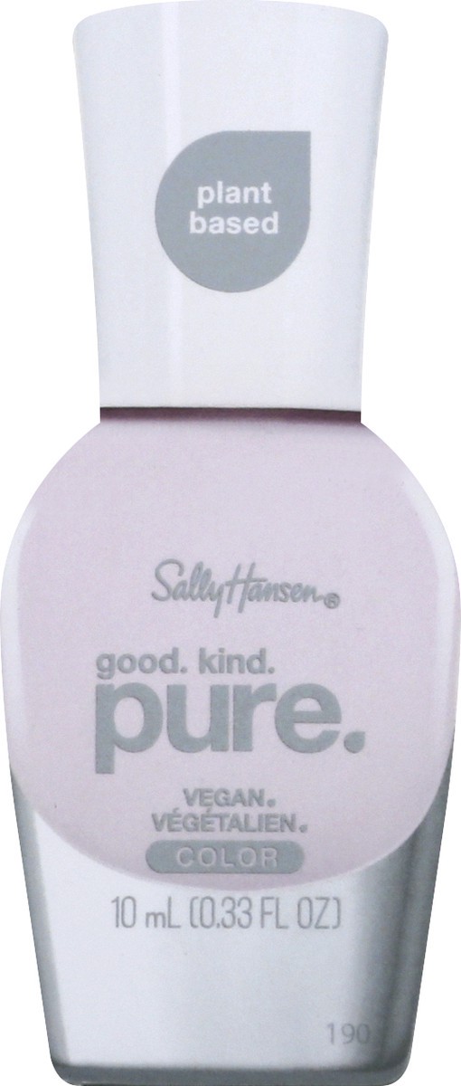 slide 3 of 3, Sally Hansen Inspired by the hues found in nature, Good. Kind. Pure. is grounded by the beauty around us! Good. Kind. Pure. is Sally Hansen's 100% vegan, 16-free* nail polish containing sustainable Bamboo and Marine Algae for extra care when you wear. Good. Kind. Pure. nail polish* offers long lasting 7 days of flawless color and reflective shine without compromise. *Packaging may vary., 0.33 oz