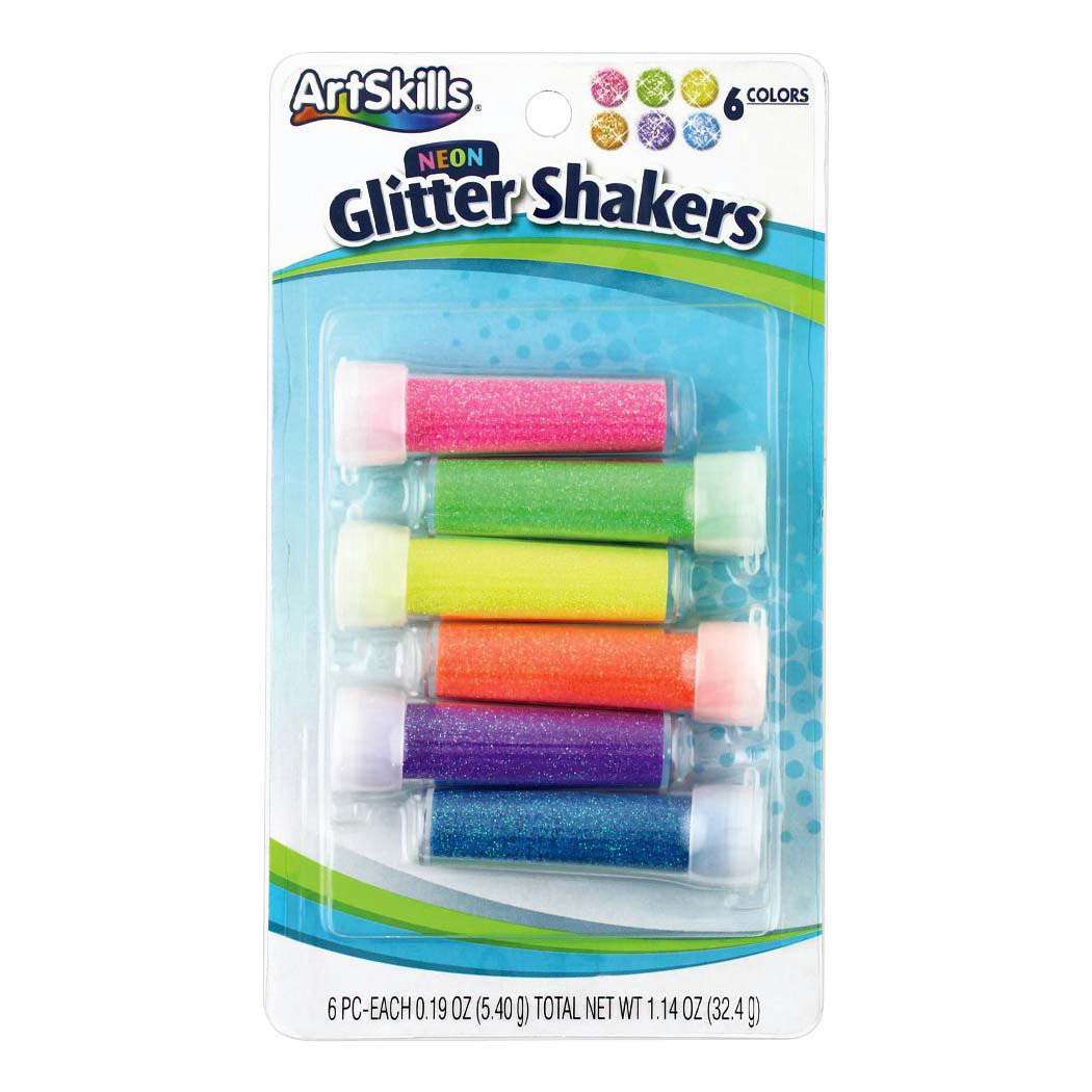 slide 1 of 1, ArtSkills Neon Glitter Shakers, Assorted Colors, 6 ct