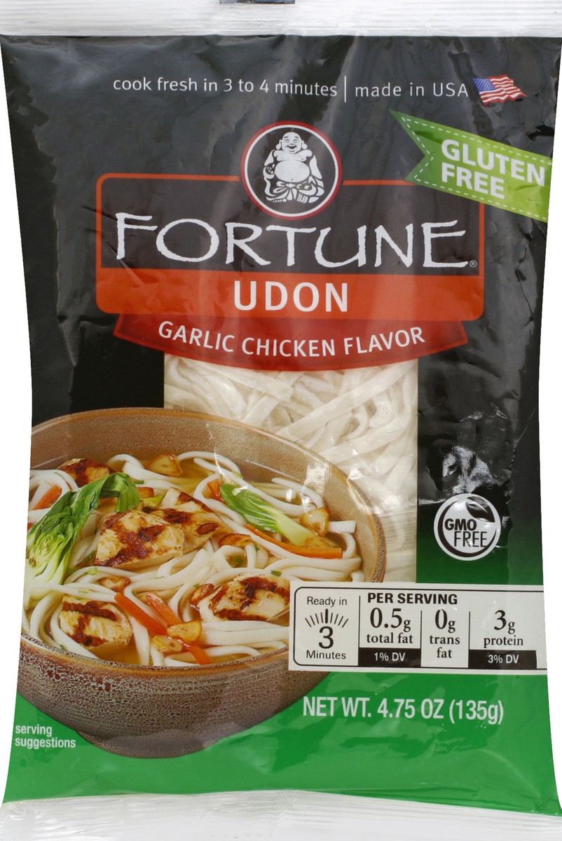 slide 5 of 6, Fortune Udon Rice Noodles Garlic Chicken Flavored, 4.75 oz