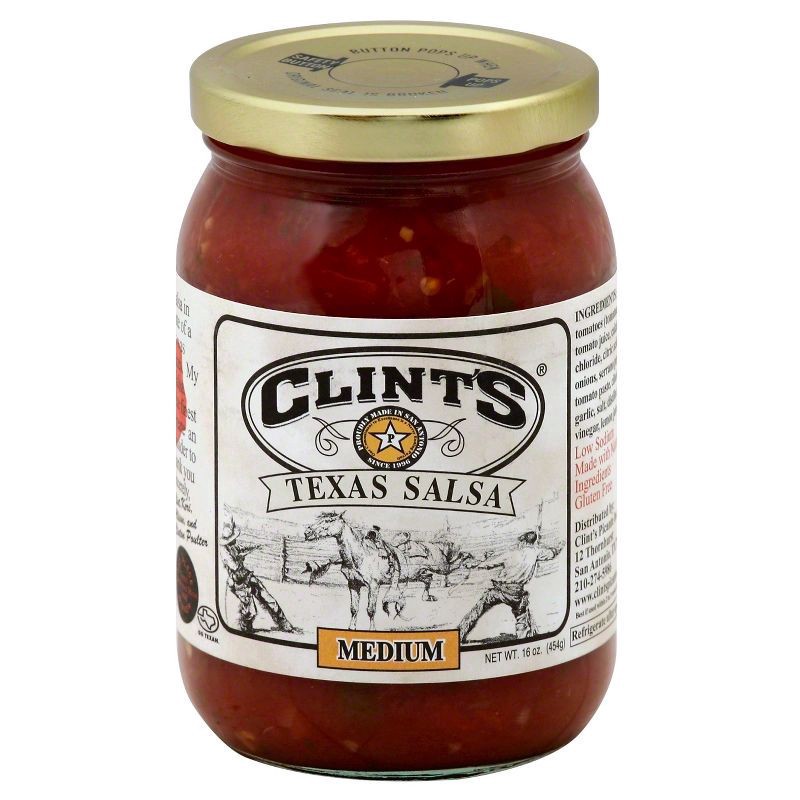 slide 1 of 1, Clint's Texas Salsa Medium, 16 oz