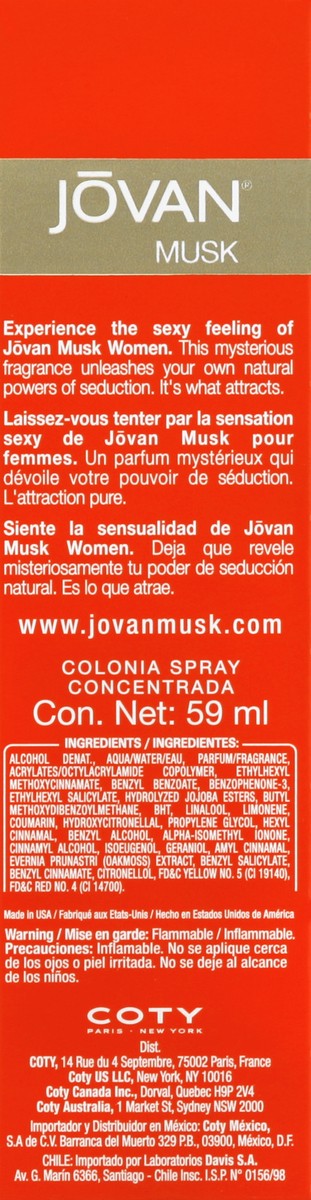 slide 5 of 5, Jovan Cologne Concentrate Spray, for Women, 2 oz