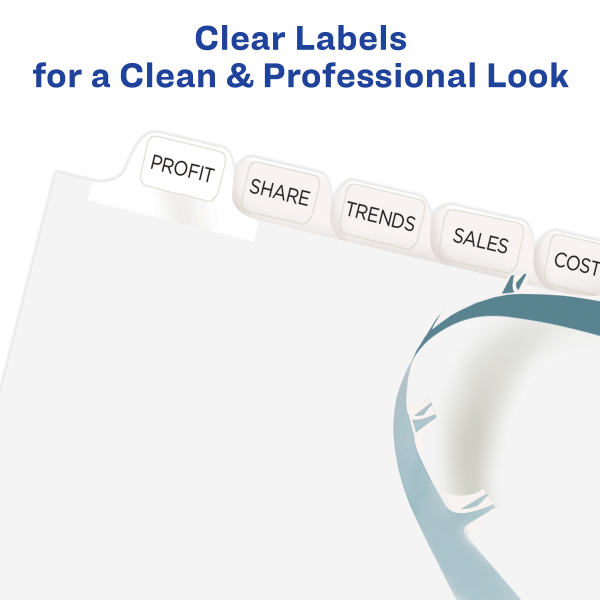 slide 6 of 6, Avery 12-Tab Print & Apply Clear Label Dividers, 5 ct