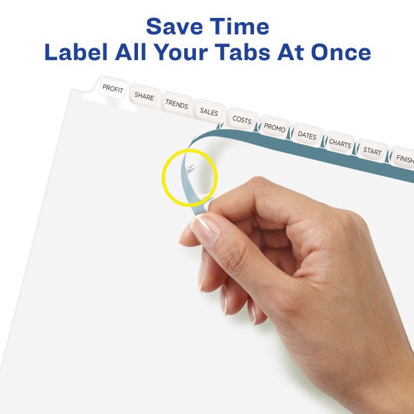 slide 2 of 6, Avery 12-Tab Print & Apply Clear Label Dividers, 5 ct