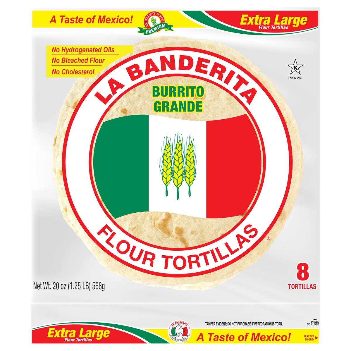 slide 1 of 1, La Banderita Burrito Grande Extra Large Flour Tortilla, 20 oz