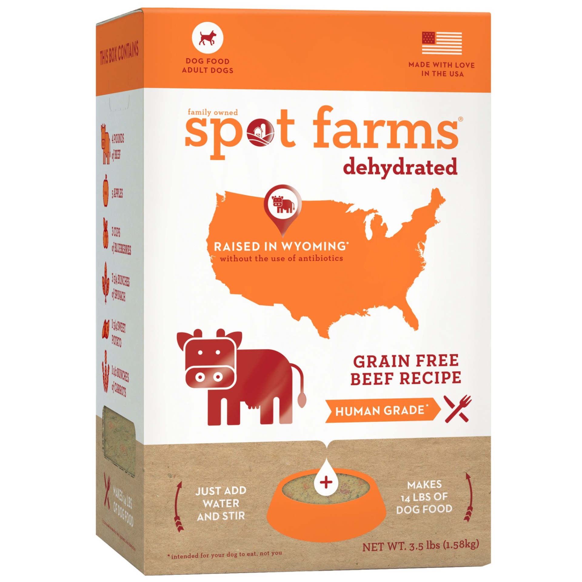 slide 1 of 1, Spot Farms Dehydrated Grain Free Beef Dry Dog Food, 3.5 lb