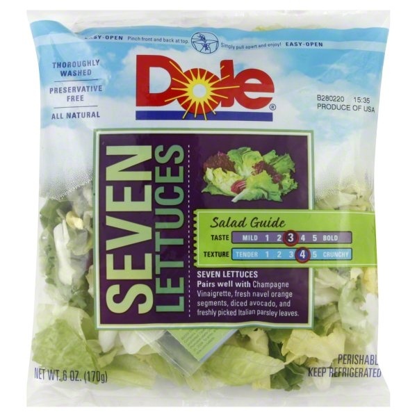 slide 1 of 1, Dole Salad Seven Lettuces, 6 oz